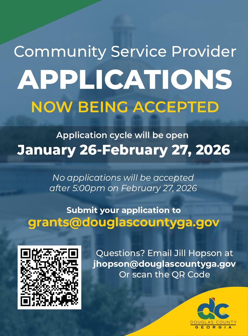 Community Services Provider Program with QR code to webpage Flyer