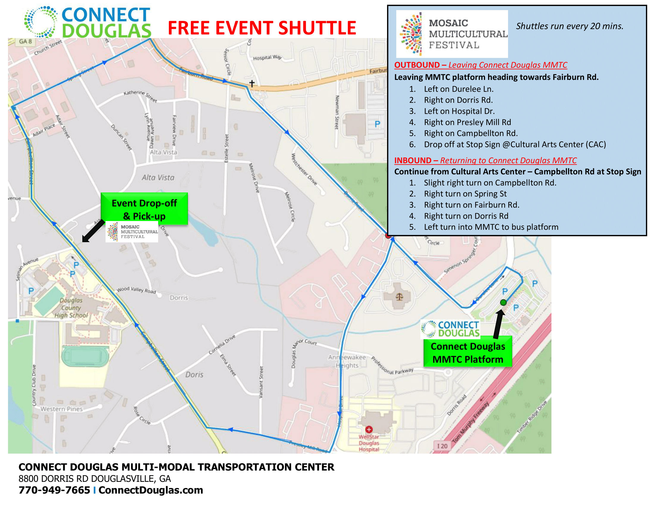 Connect Douglas_ Mosaic Event Shuttle Route-1