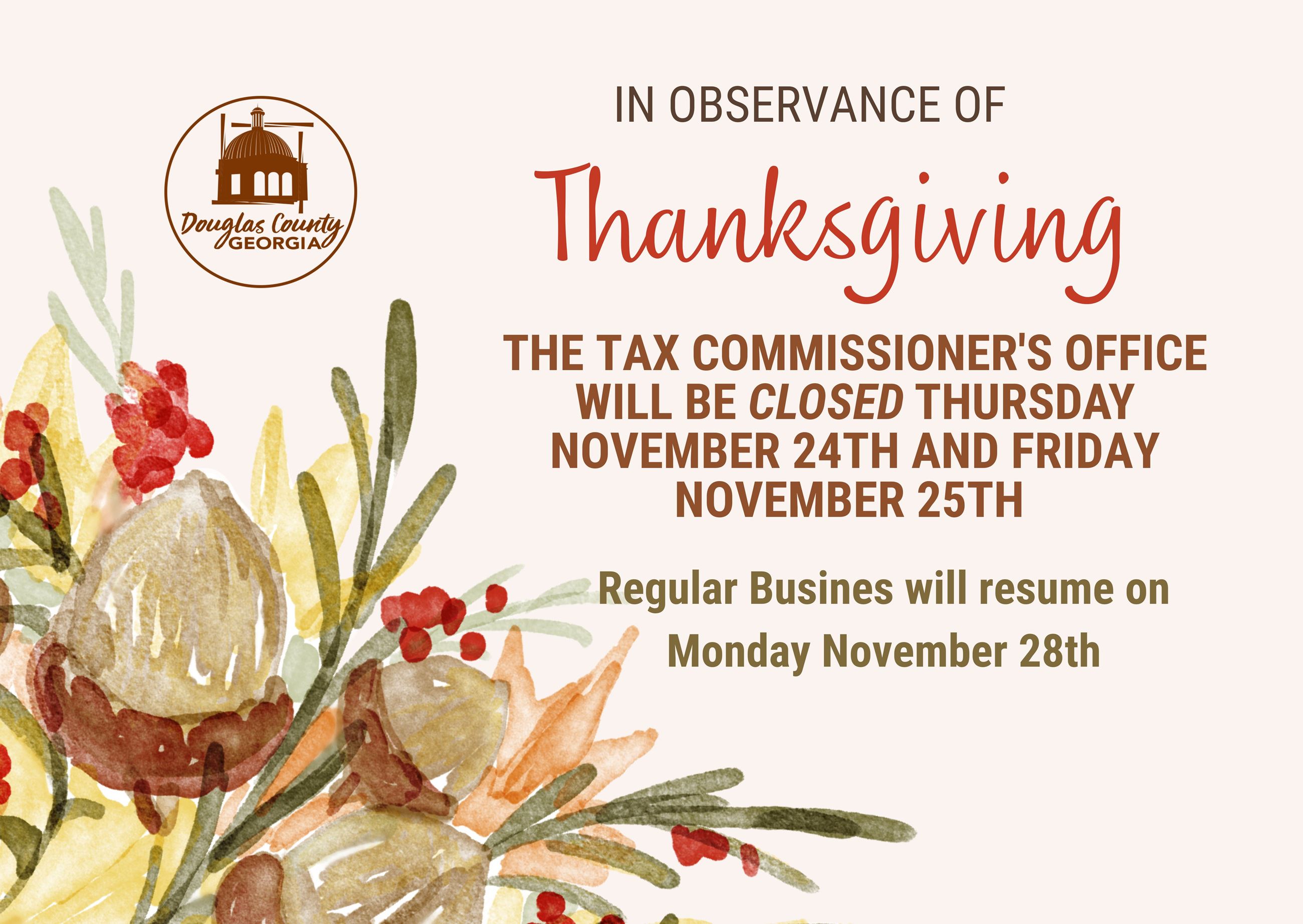 Tax Commissioner Closure